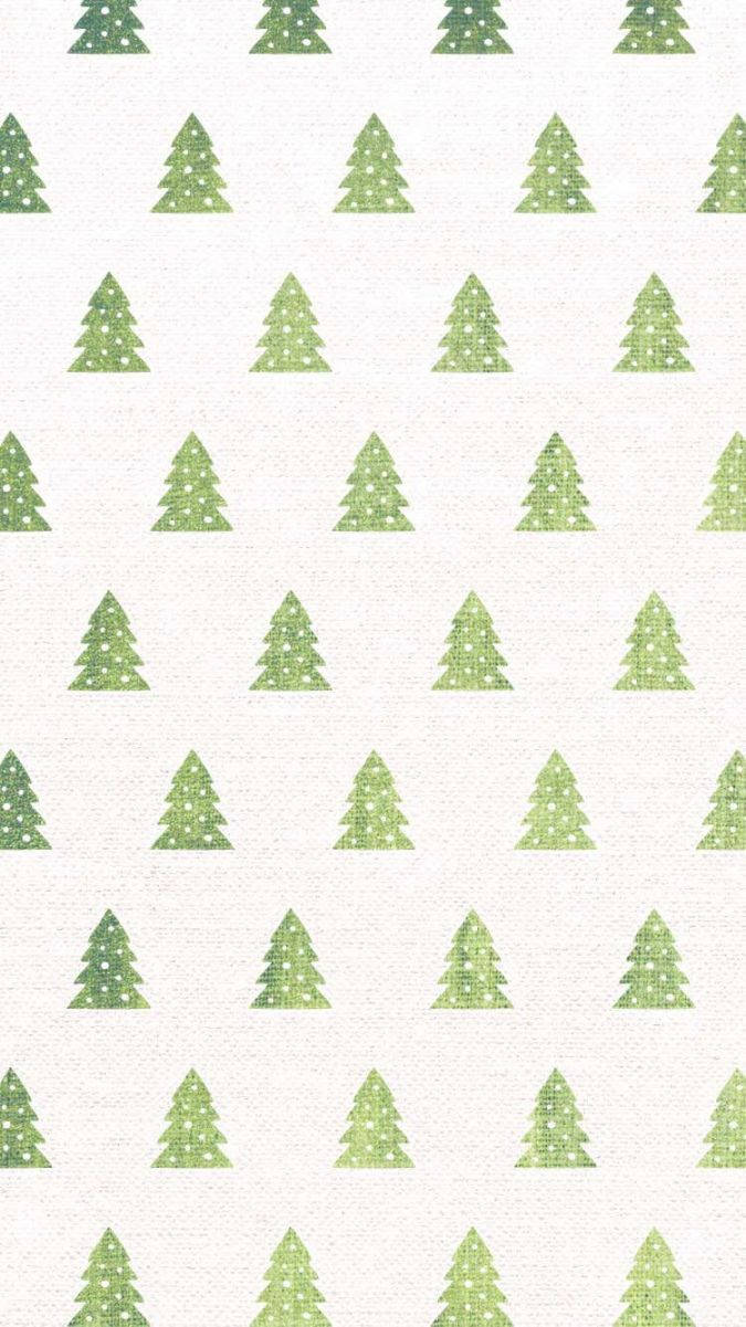 Cute Christmas Iphone Green Trees Background