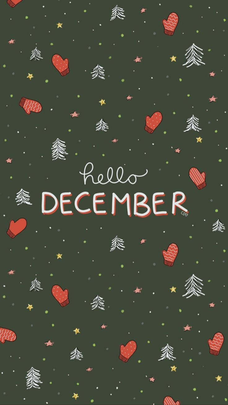 Cute Christmas Iphone Hello December Background