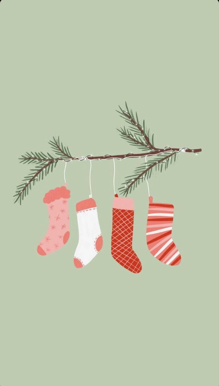 Cute Christmas Iphone Socks Background