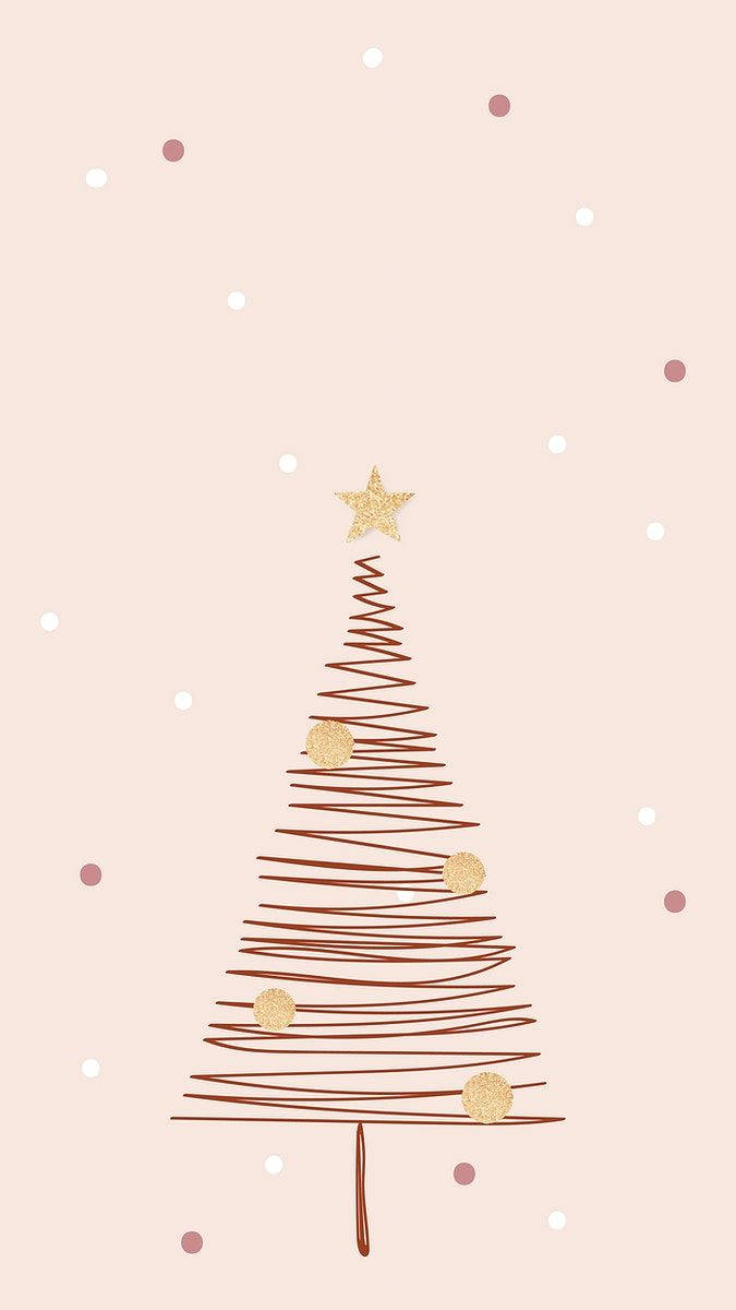 Cute Christmas Iphone Tree Scribble Background