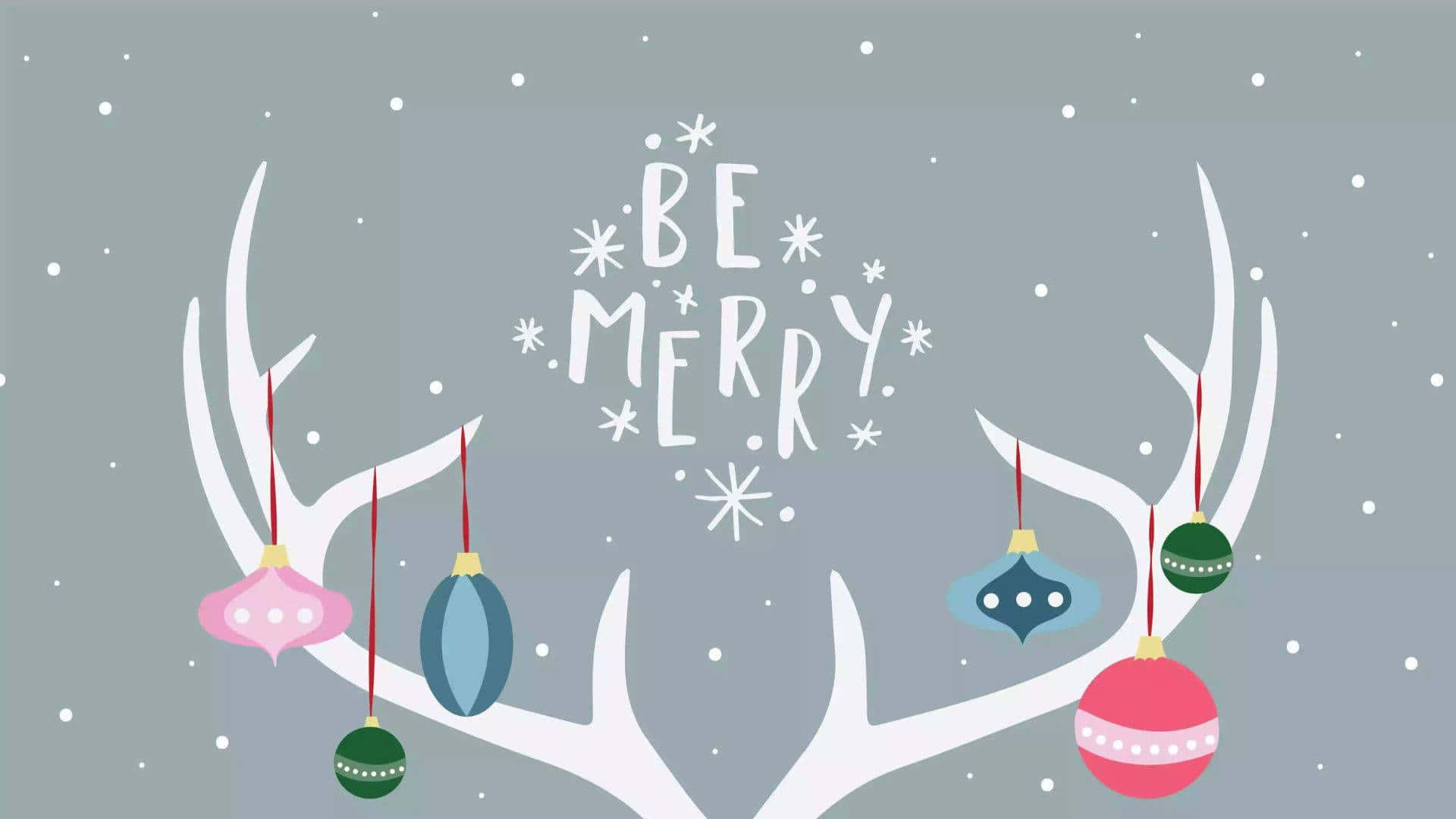 Cute Christmas Laptop And Ornaments Background