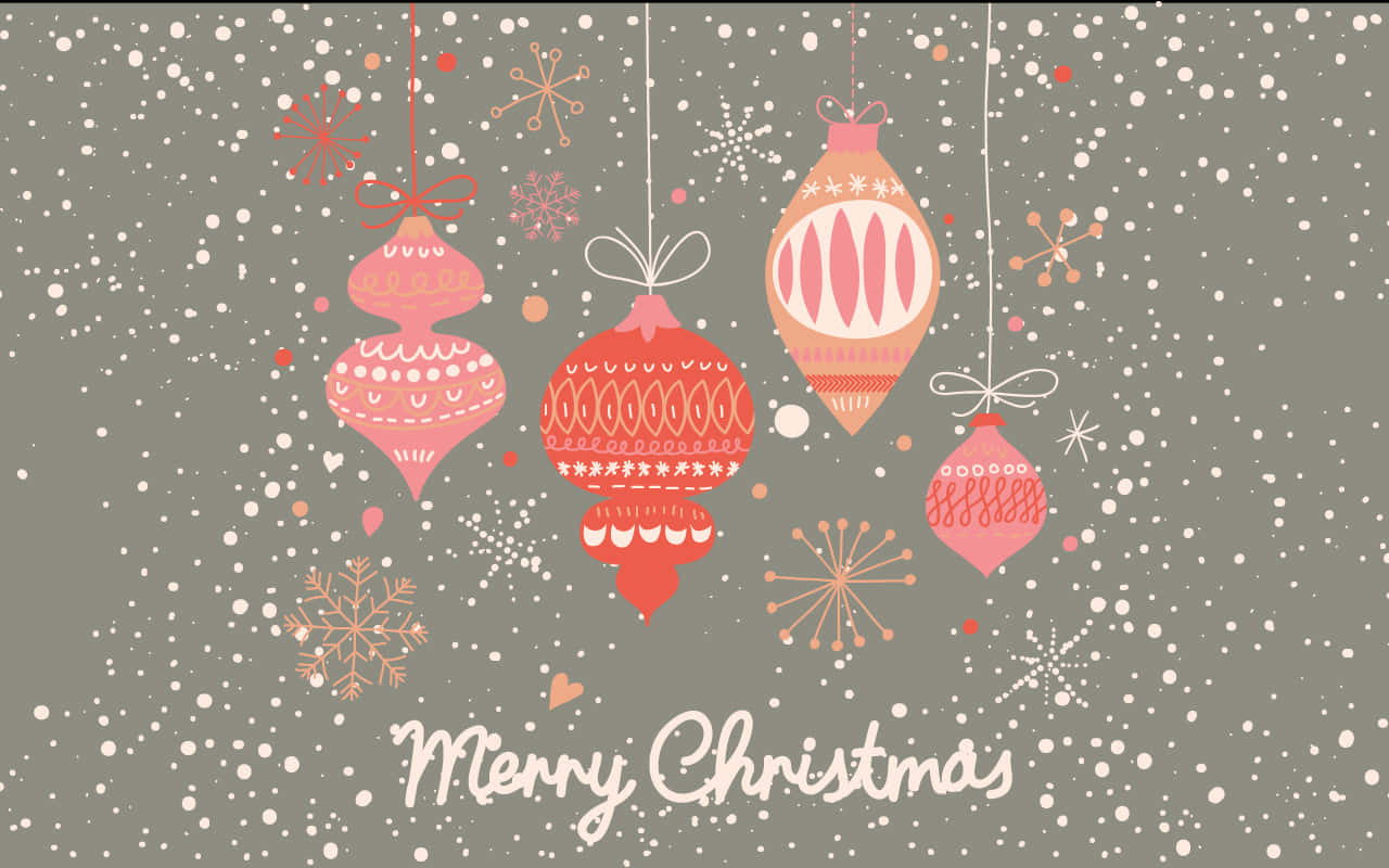 Cute Christmas Laptop Decorations Gray Background