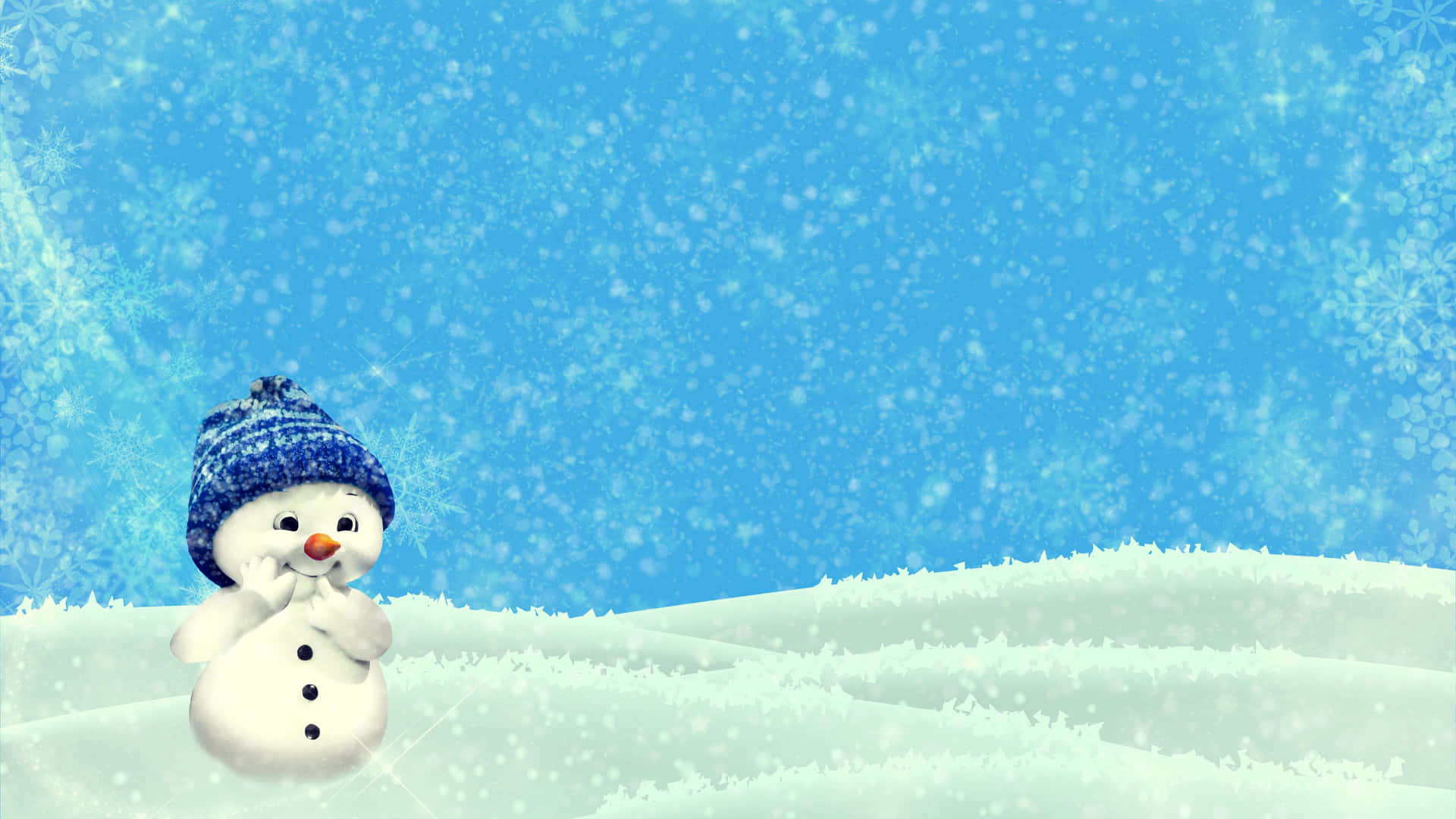 Cute Christmas Laptop Snowman Background