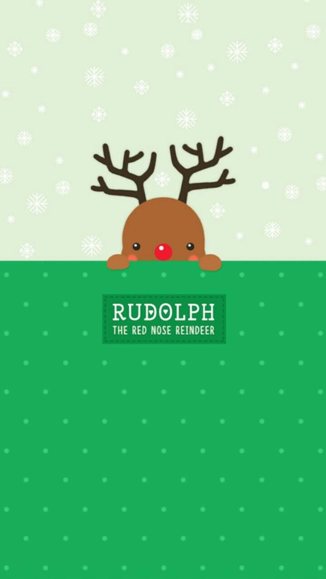 Cute Christmas Rudolph The Reindeer Background