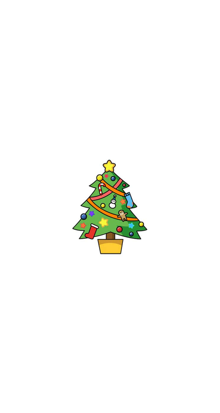 Cute Christmas Tree Cartoon Image