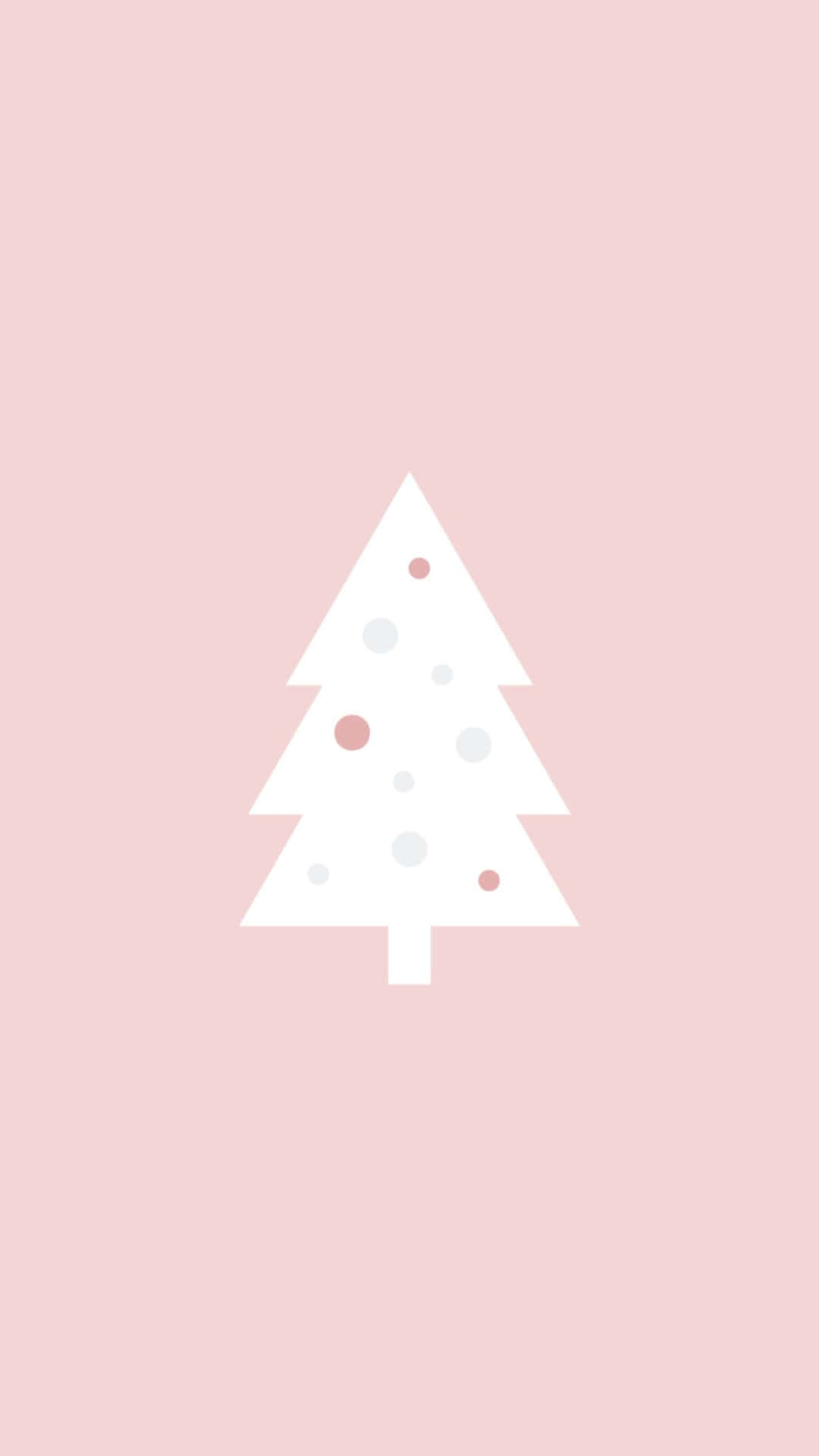 Cute Christmas Tree Pink Background