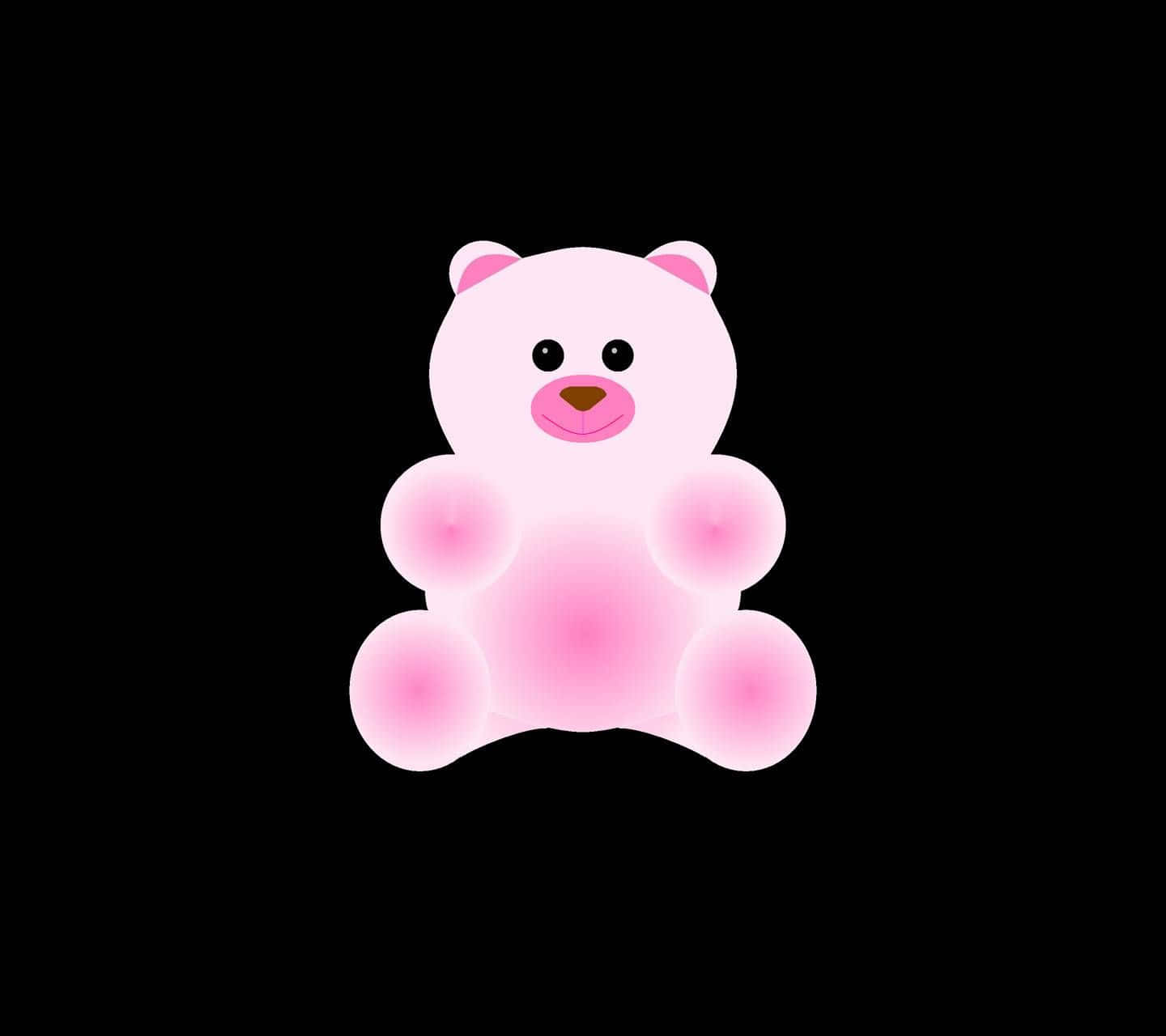 Cute Chubby Pink Teddy Bear Background