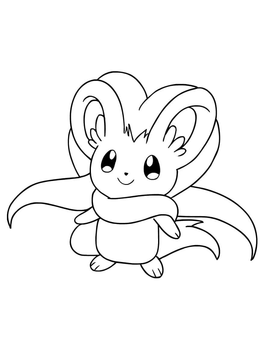 Cute Cinccino Line Art Background