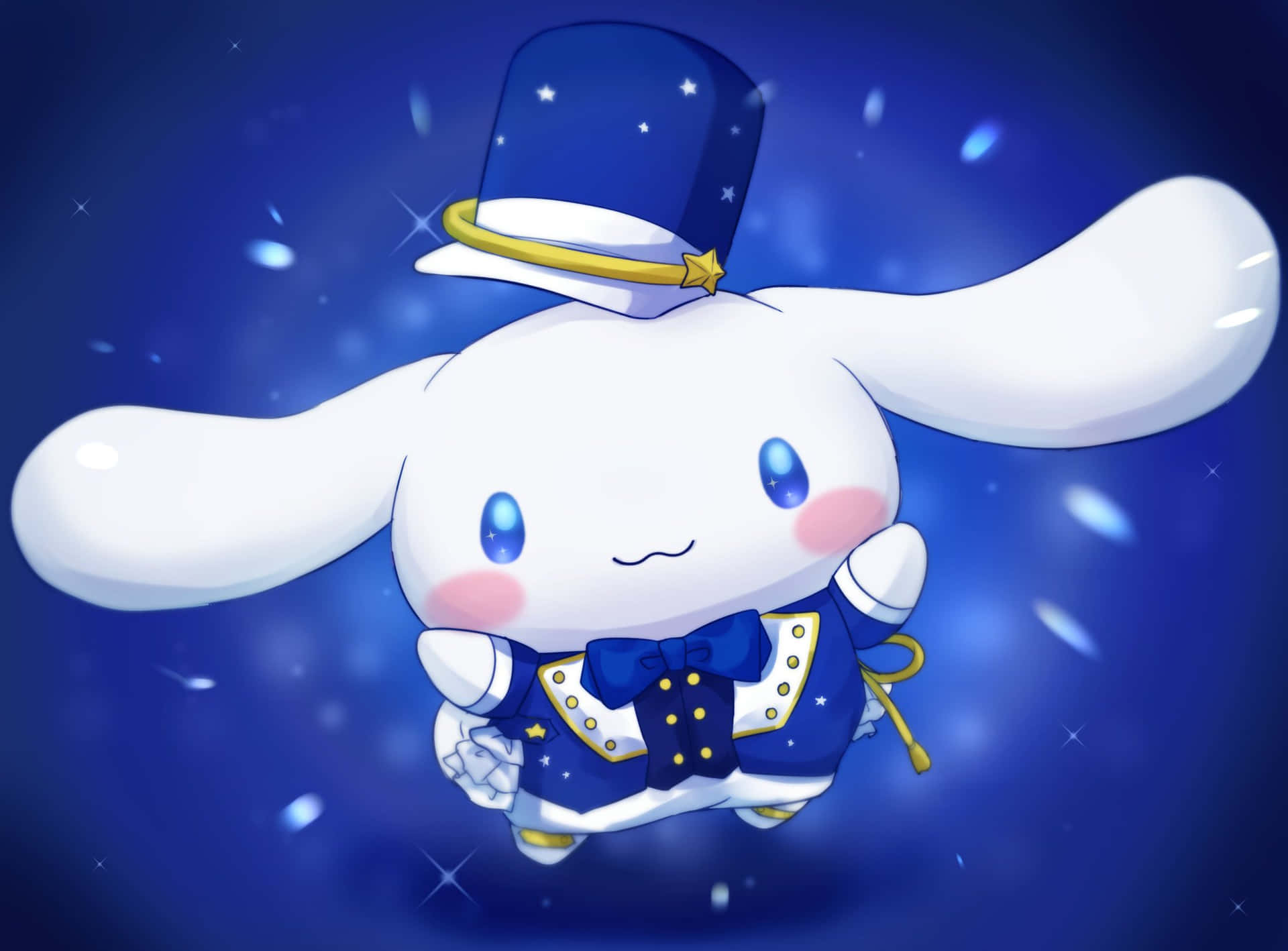 Cute Cinnamoroll Sanrio In Blue Costume Background