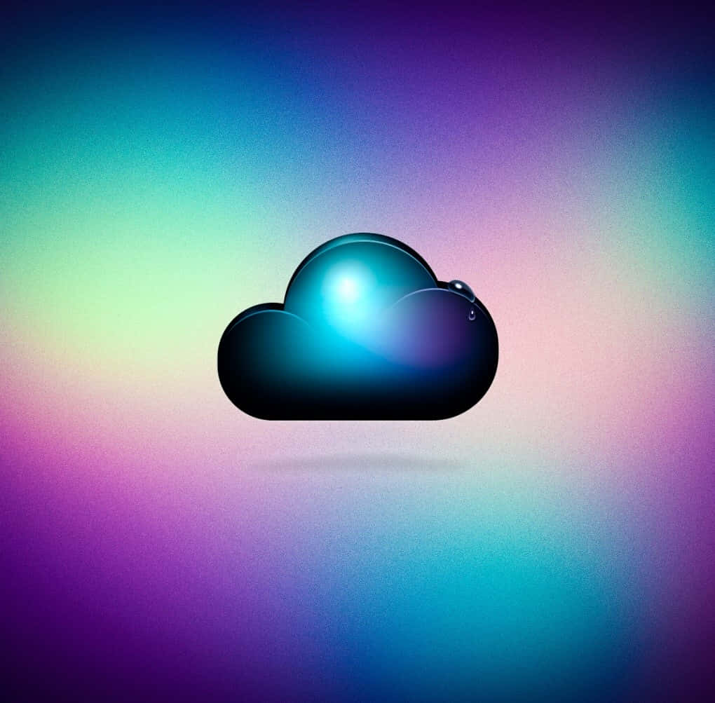 Cute Cloud Icon Metallic Colorful Theme Background