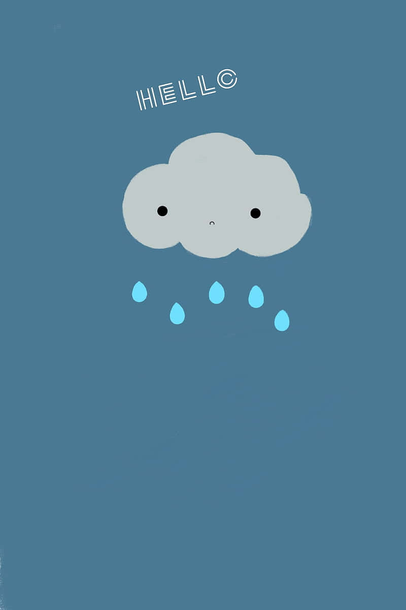 Cute Cloud Saying Hello Background