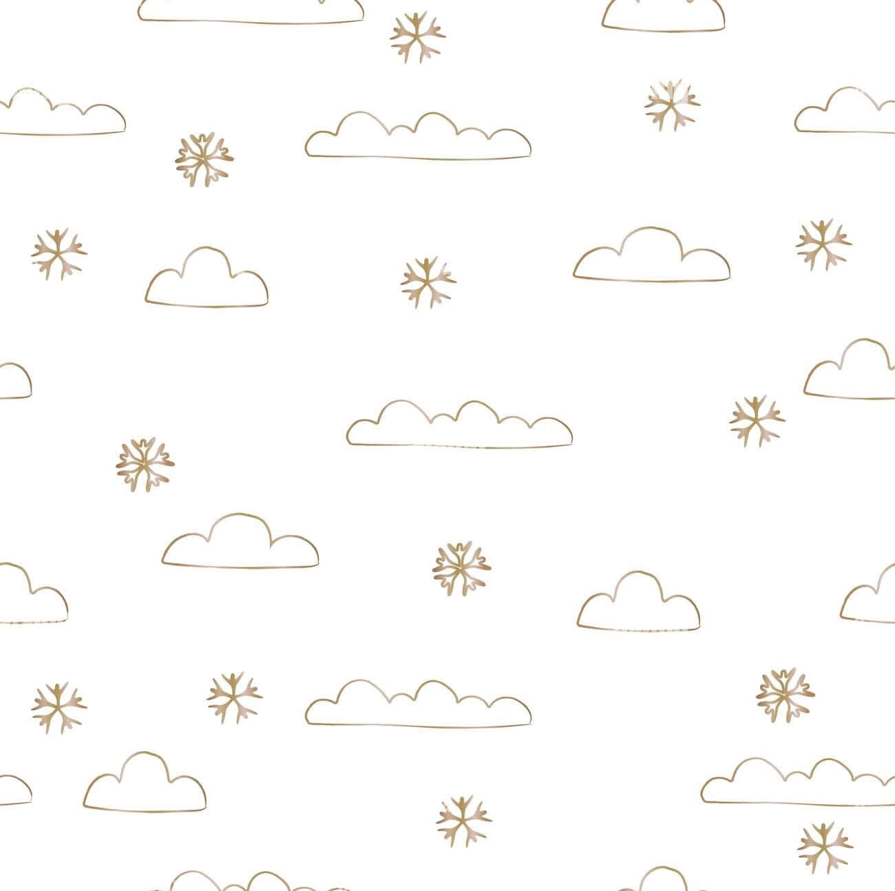 Cute Cloud Snowflake Pattern Doodle Background