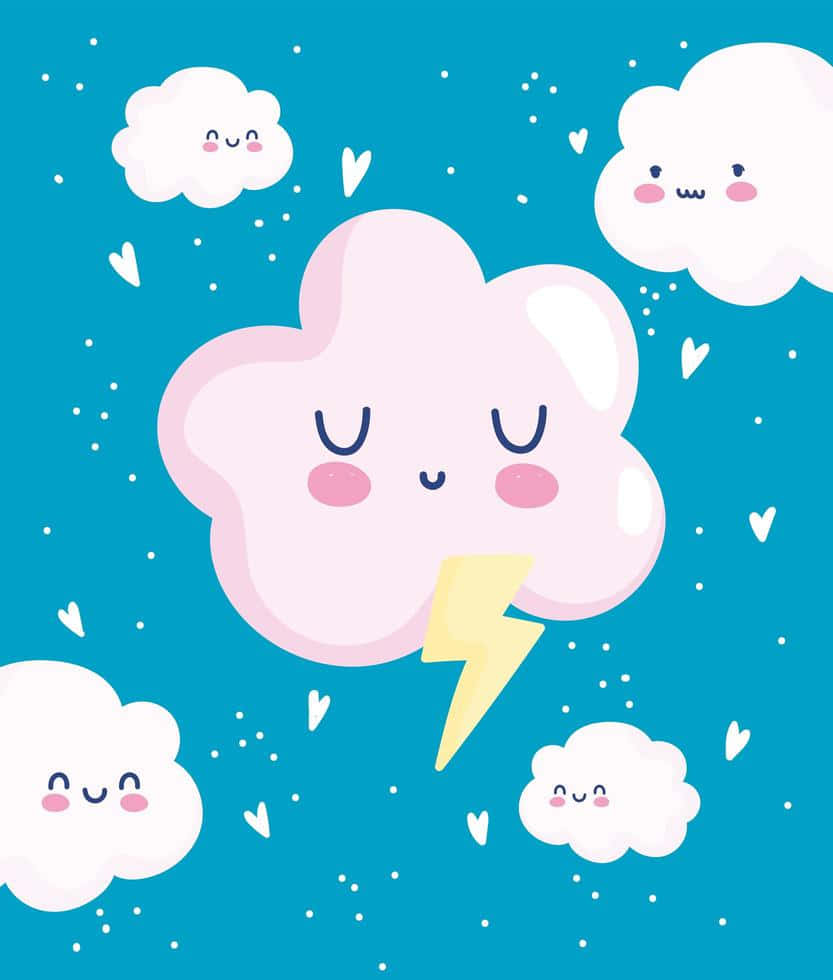 Cute Clouds Lightning Background