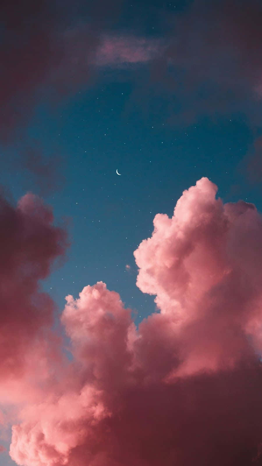 Cute Clouds Pink And Green Background