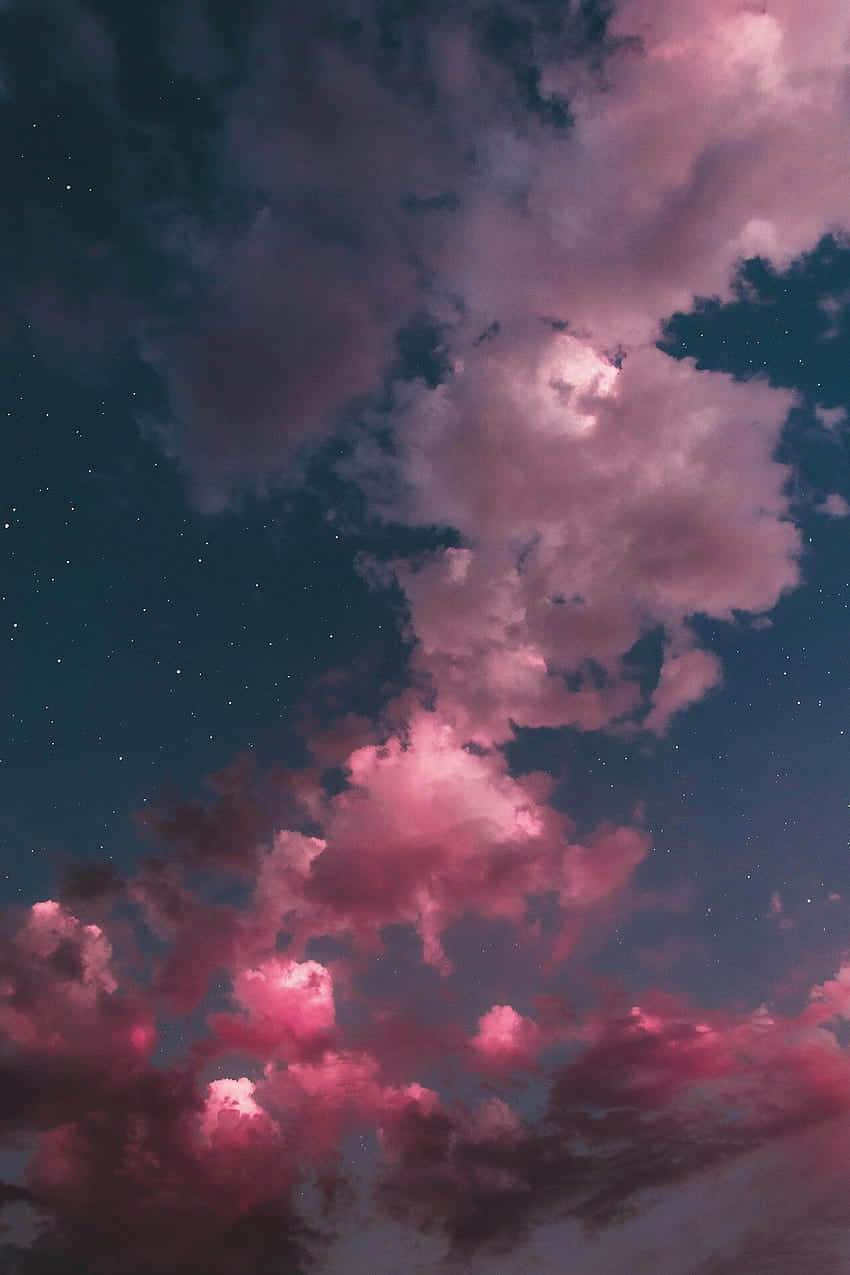 Cute Clouds Pink Saturated Background