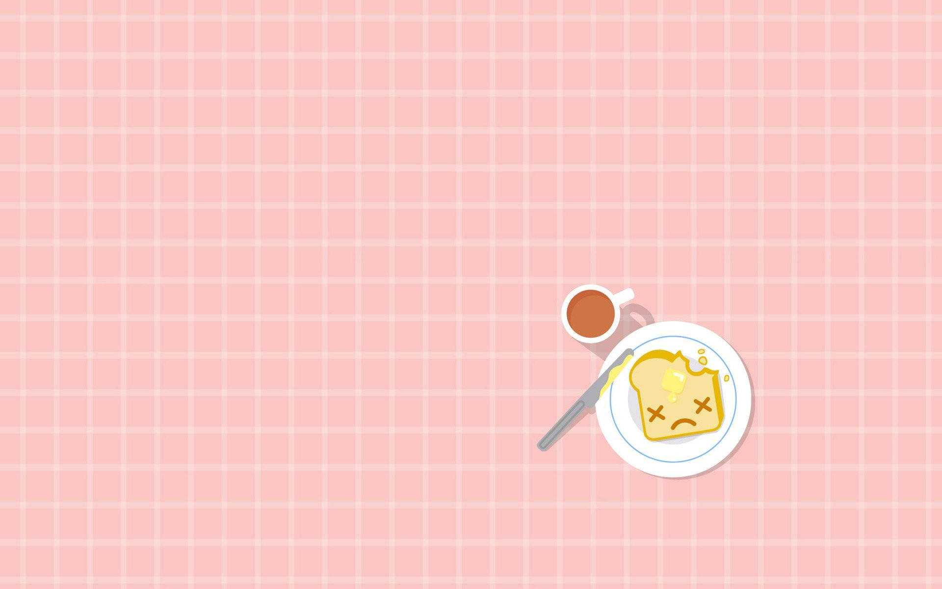 Cute Coffee And Bread Food Desktop Background
