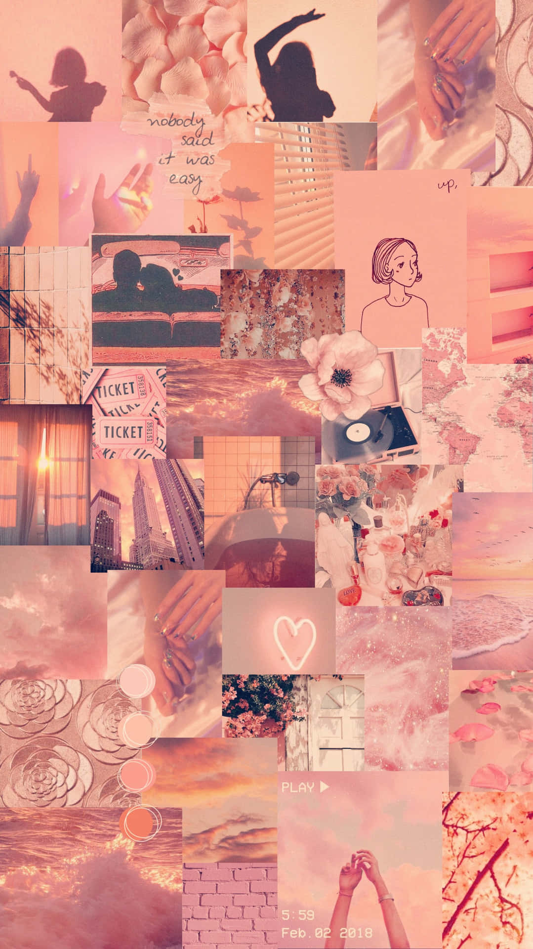 “cute Collage Of Colorful Pinks” Background