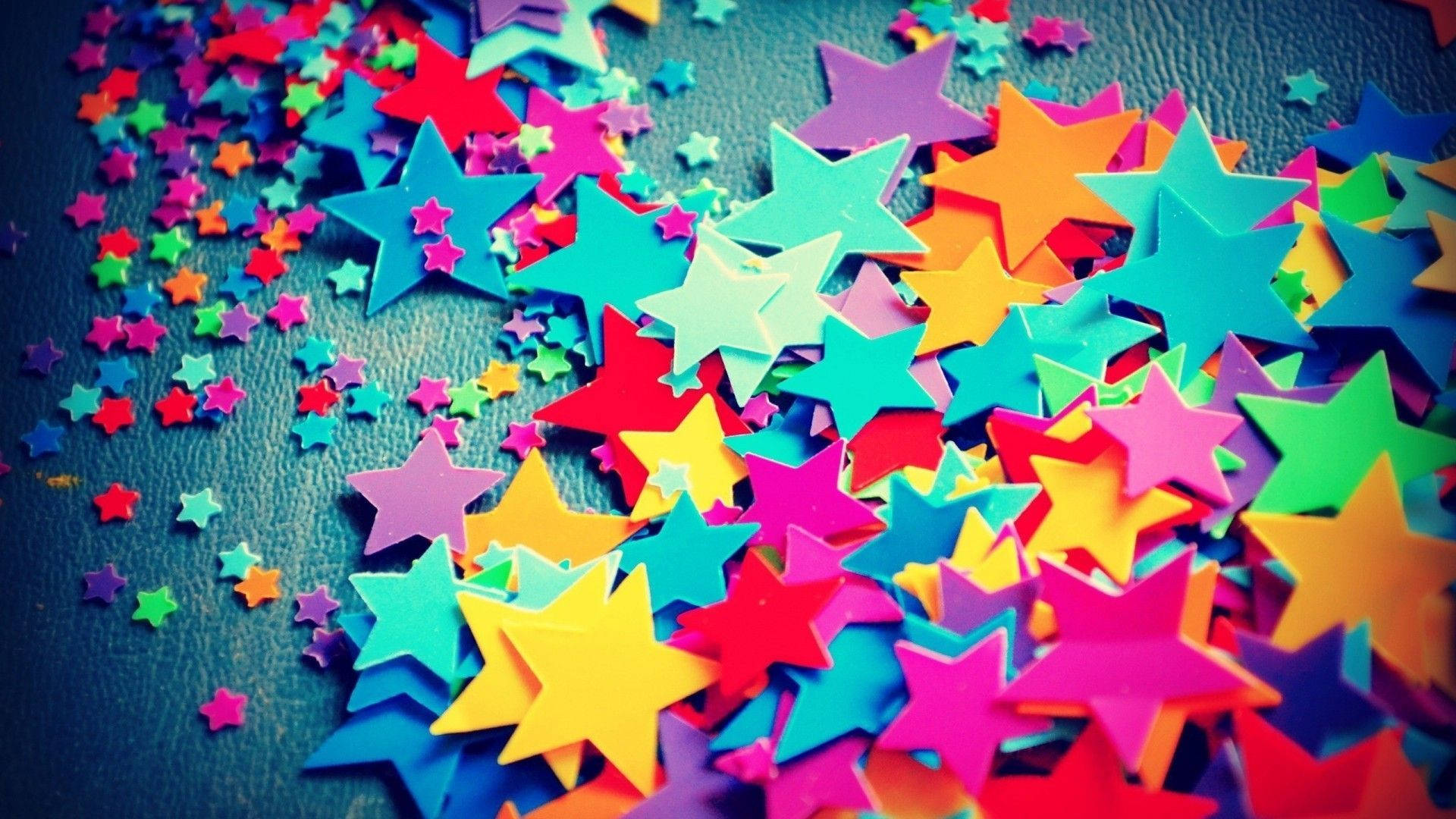 Cute Colorful Confetti Stars Background