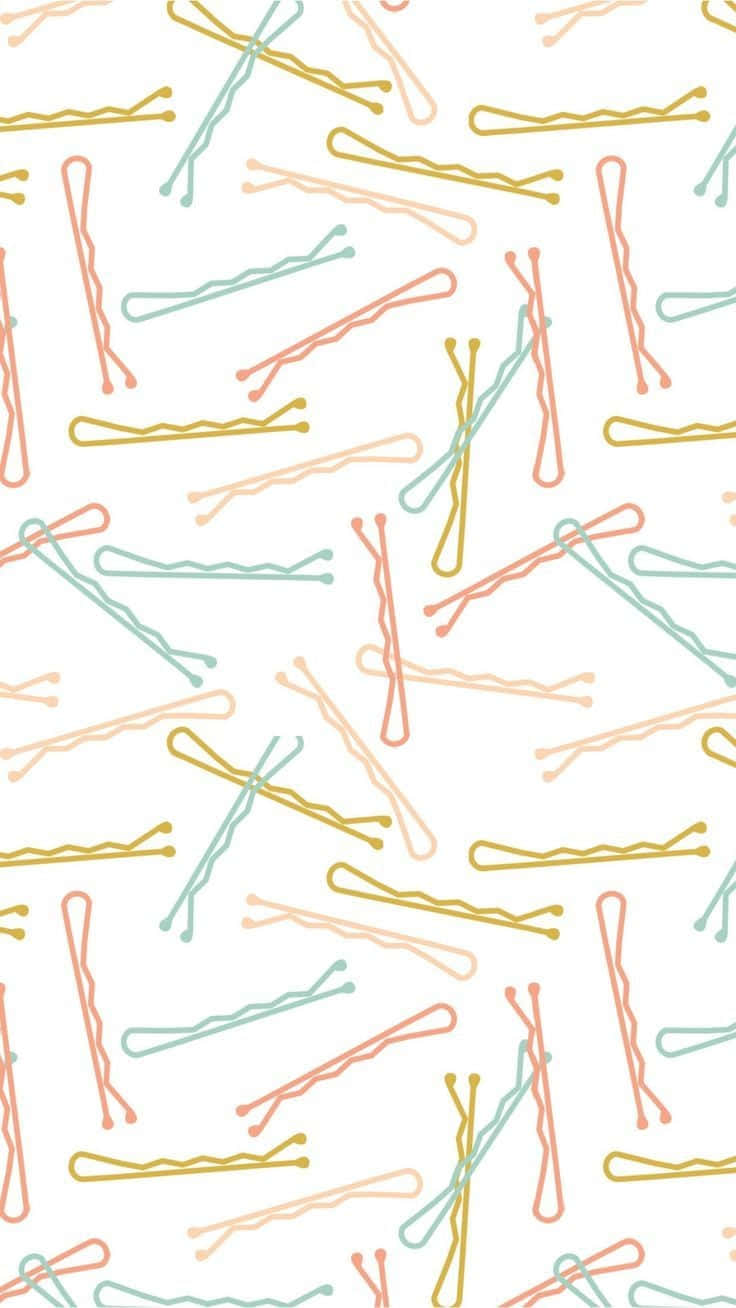 Cute Colorful Hair Pins Pattern Background