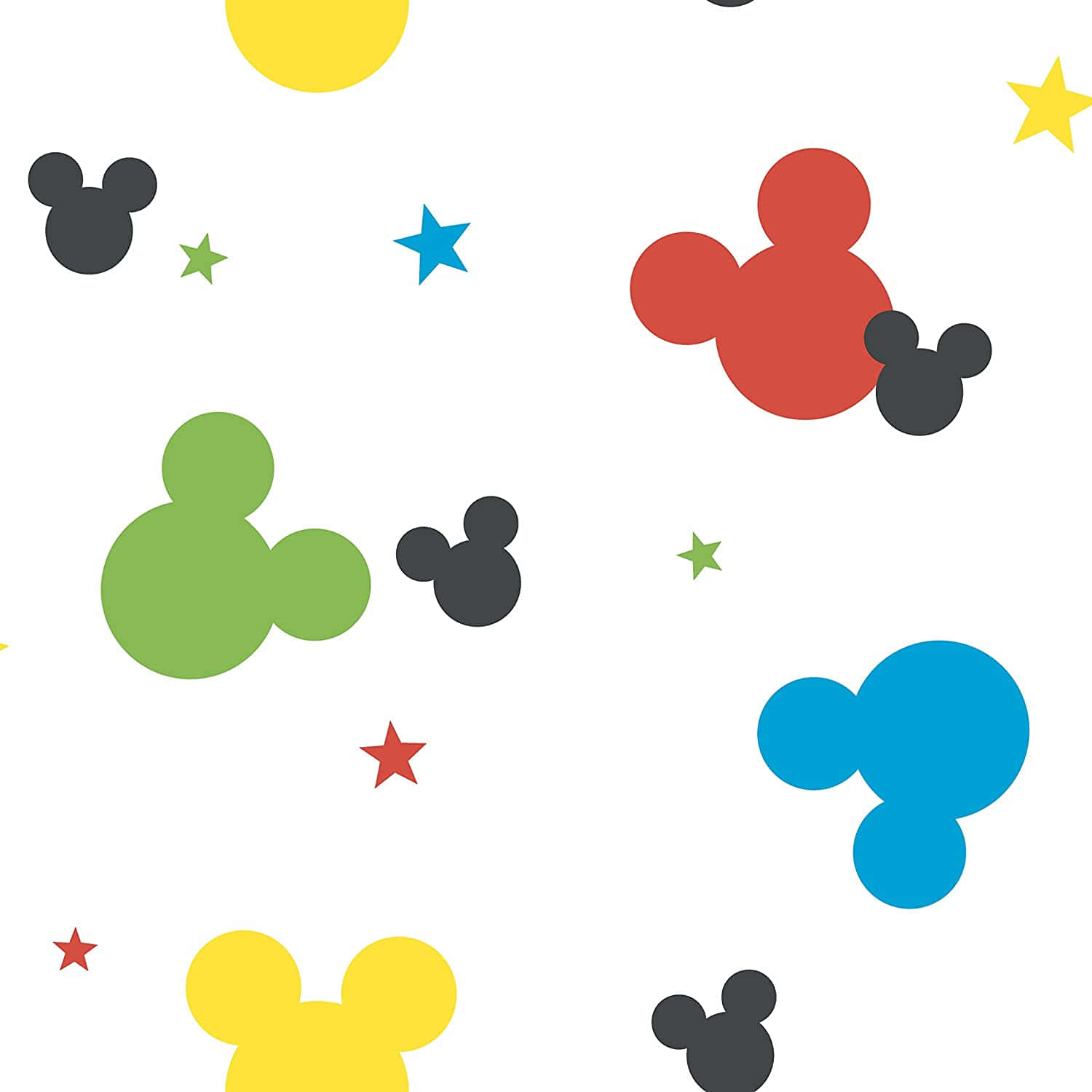 Cute Colorful Mickey Mouse Ears With Stars Background
