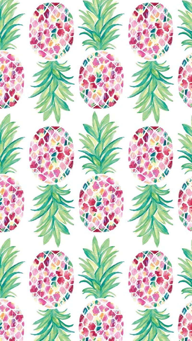 Cute Colorful Pineapple Flicked Background