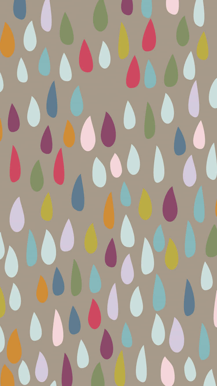 Cute Colorful Raindrops Pattern
