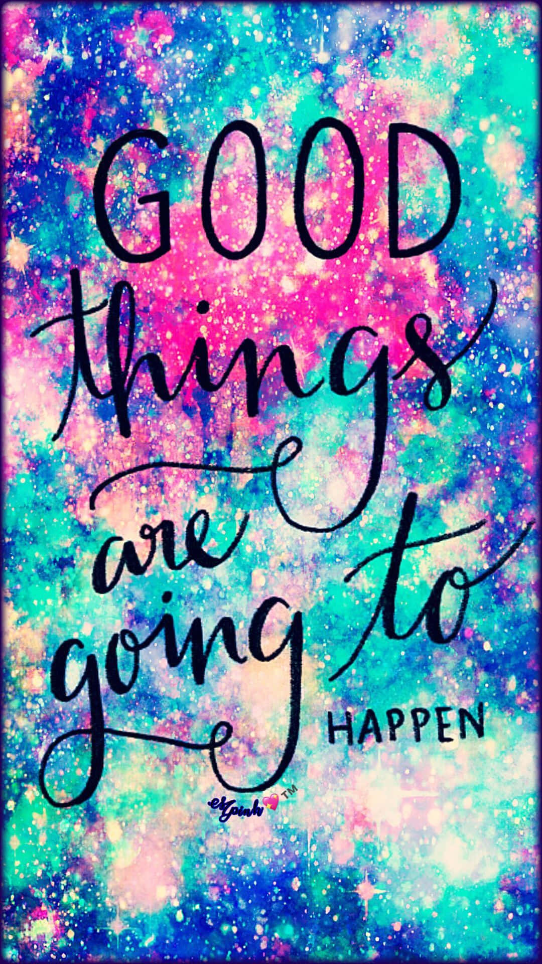 Cute Colorful Wallpaper With Quote Background