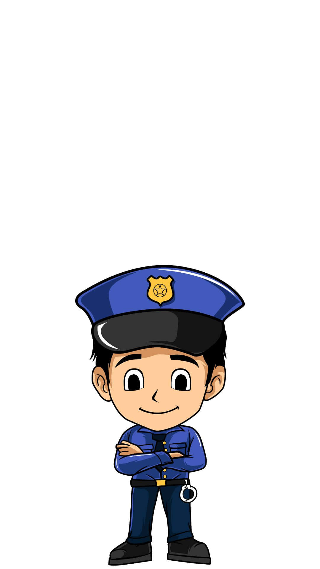 Cute Cop In Uniform With Arms Crossed Background