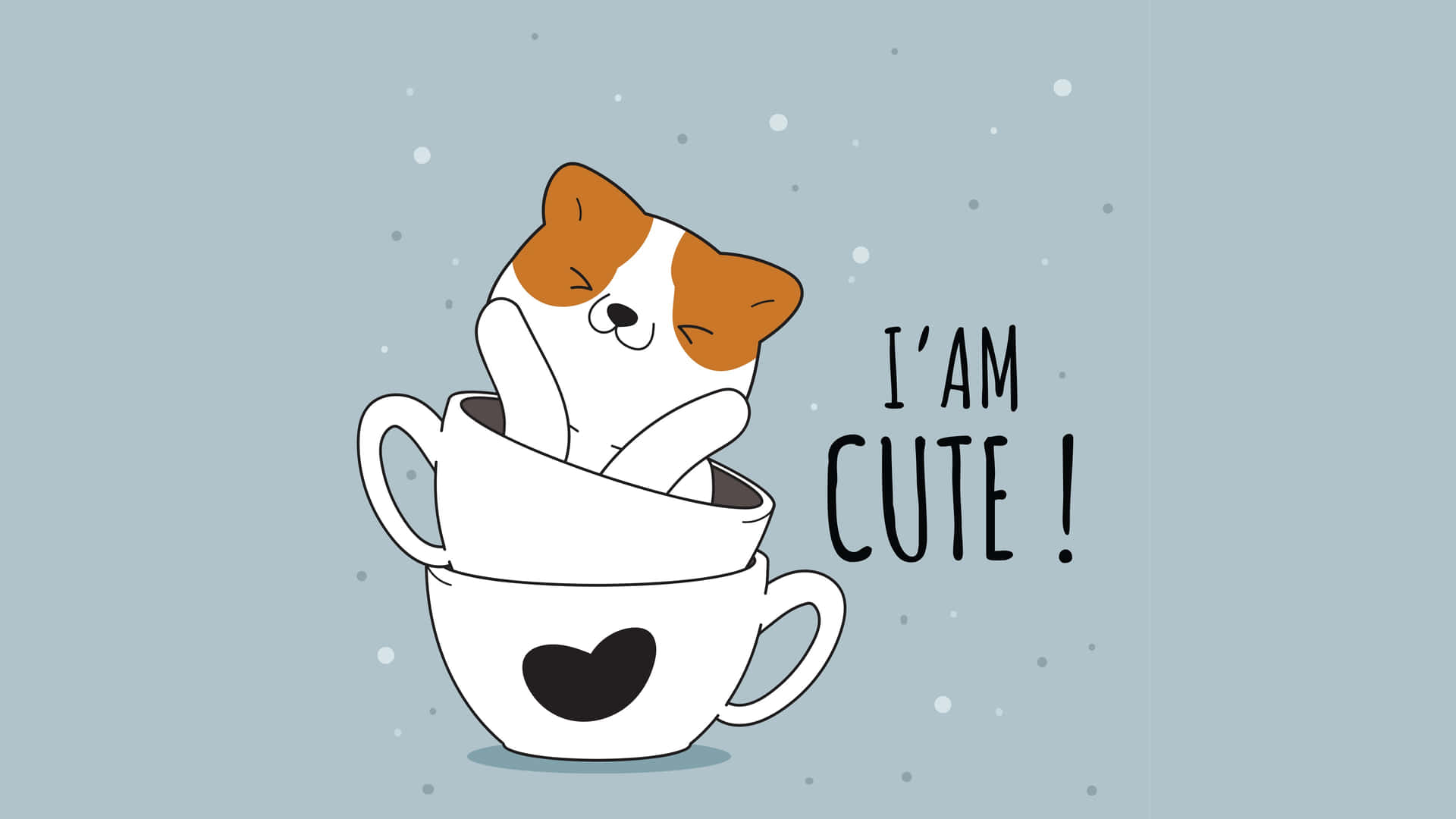 Cute Corgi In Teacups Illustration