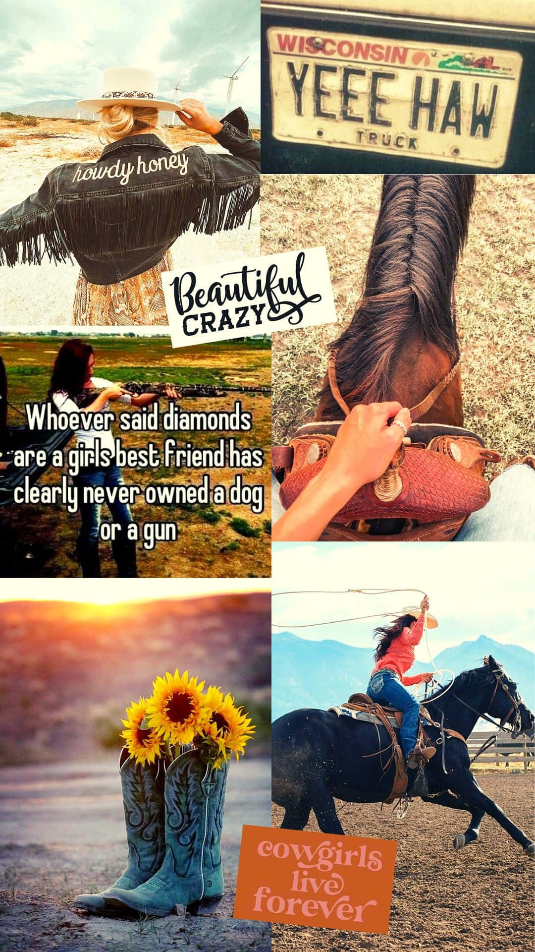 Cute Country Aesthetic Girl Collage