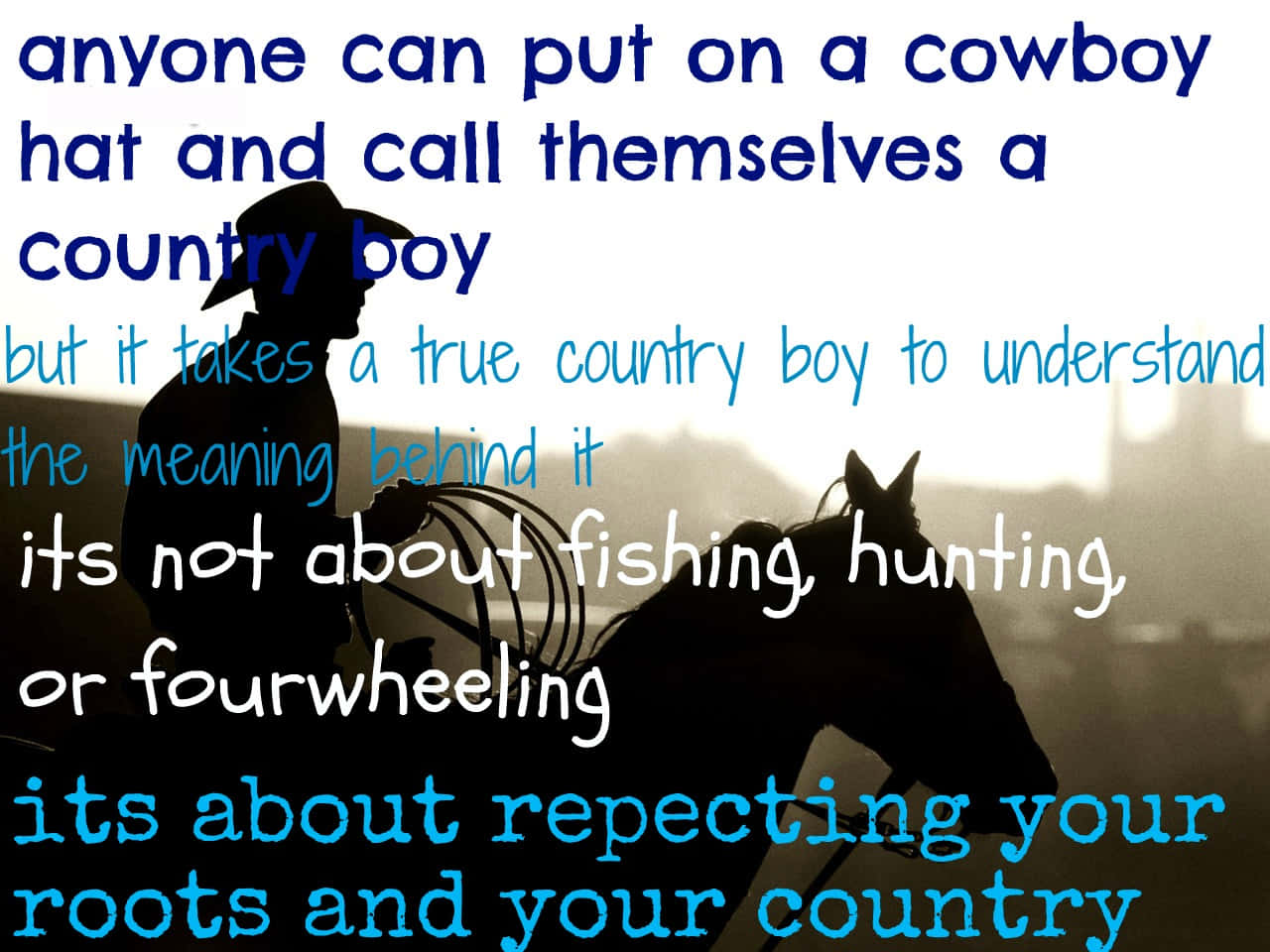 Cute Country Cowboy Quote Background