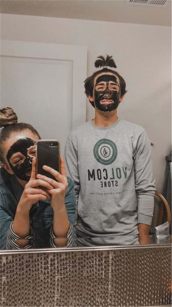Cute Couple Connecting Through A Kiss Background