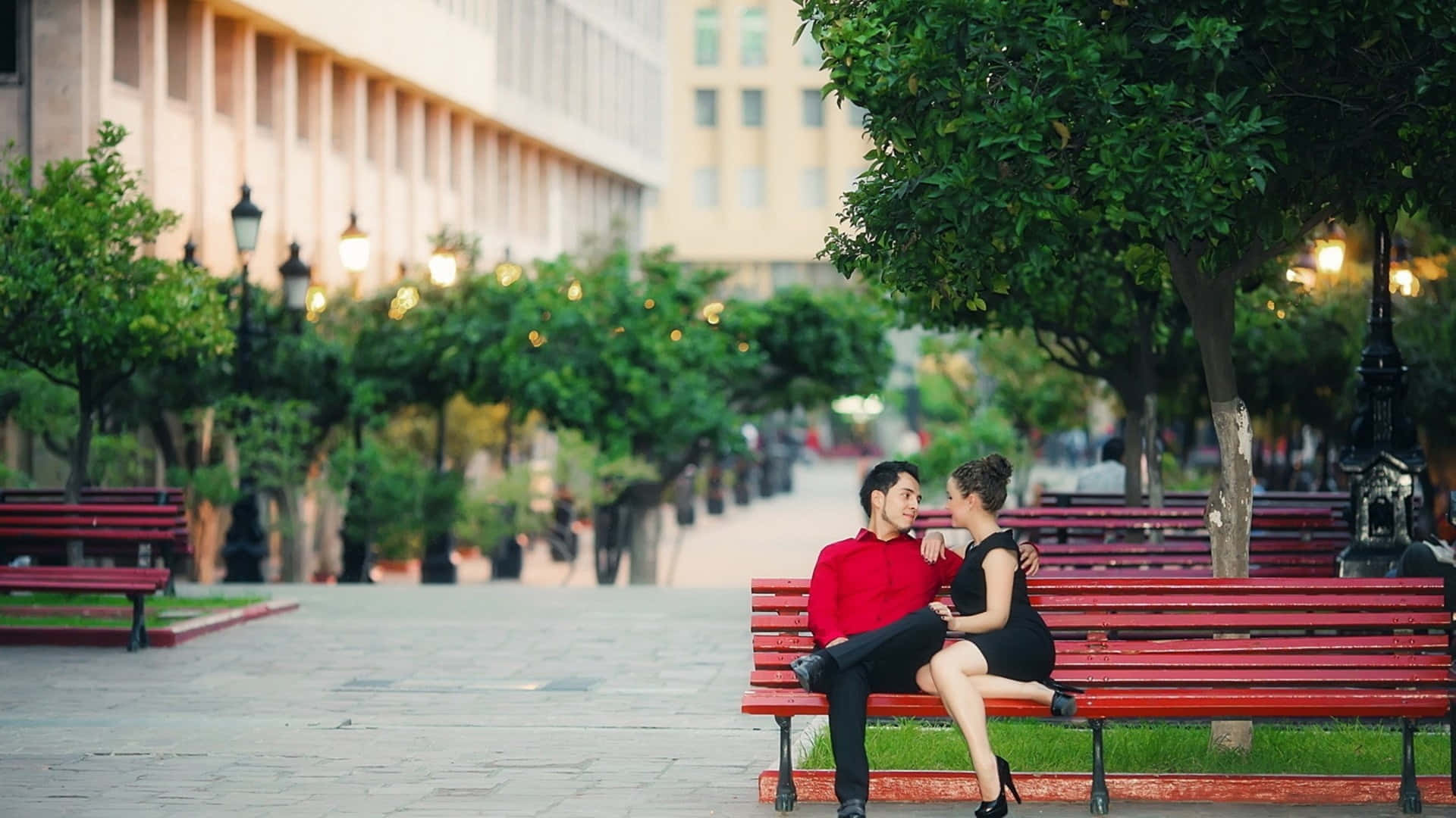 Cute Couple Enjoying A Romantic Moment Together Background