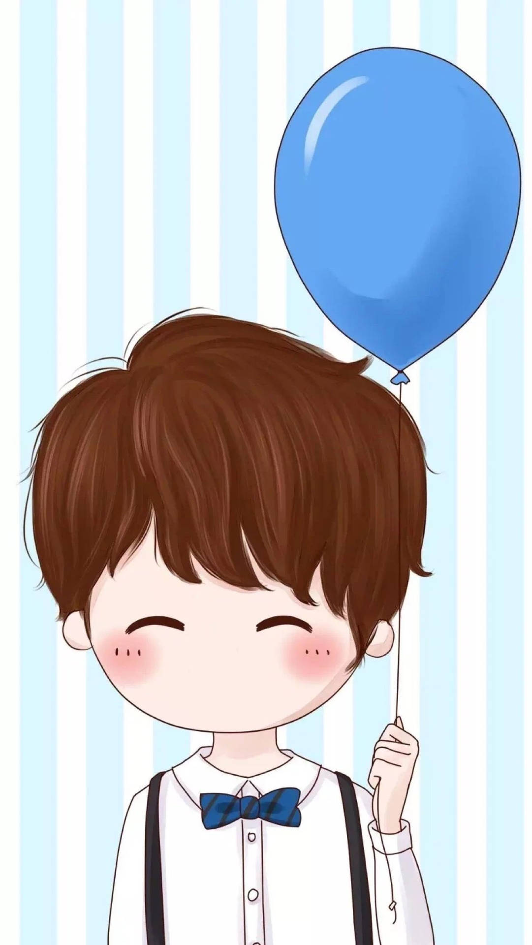 Cute Couple Matching Boy Blue Balloon Background