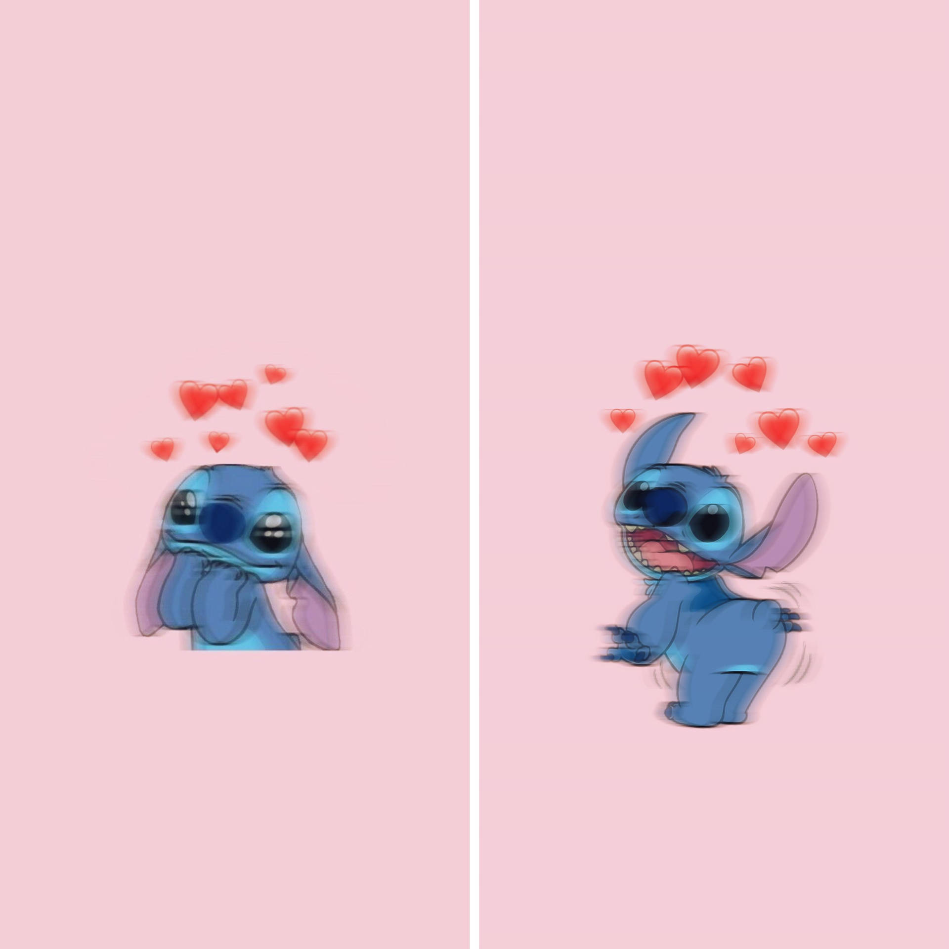 Cute Couple Matching Stitch Heart Crown Background