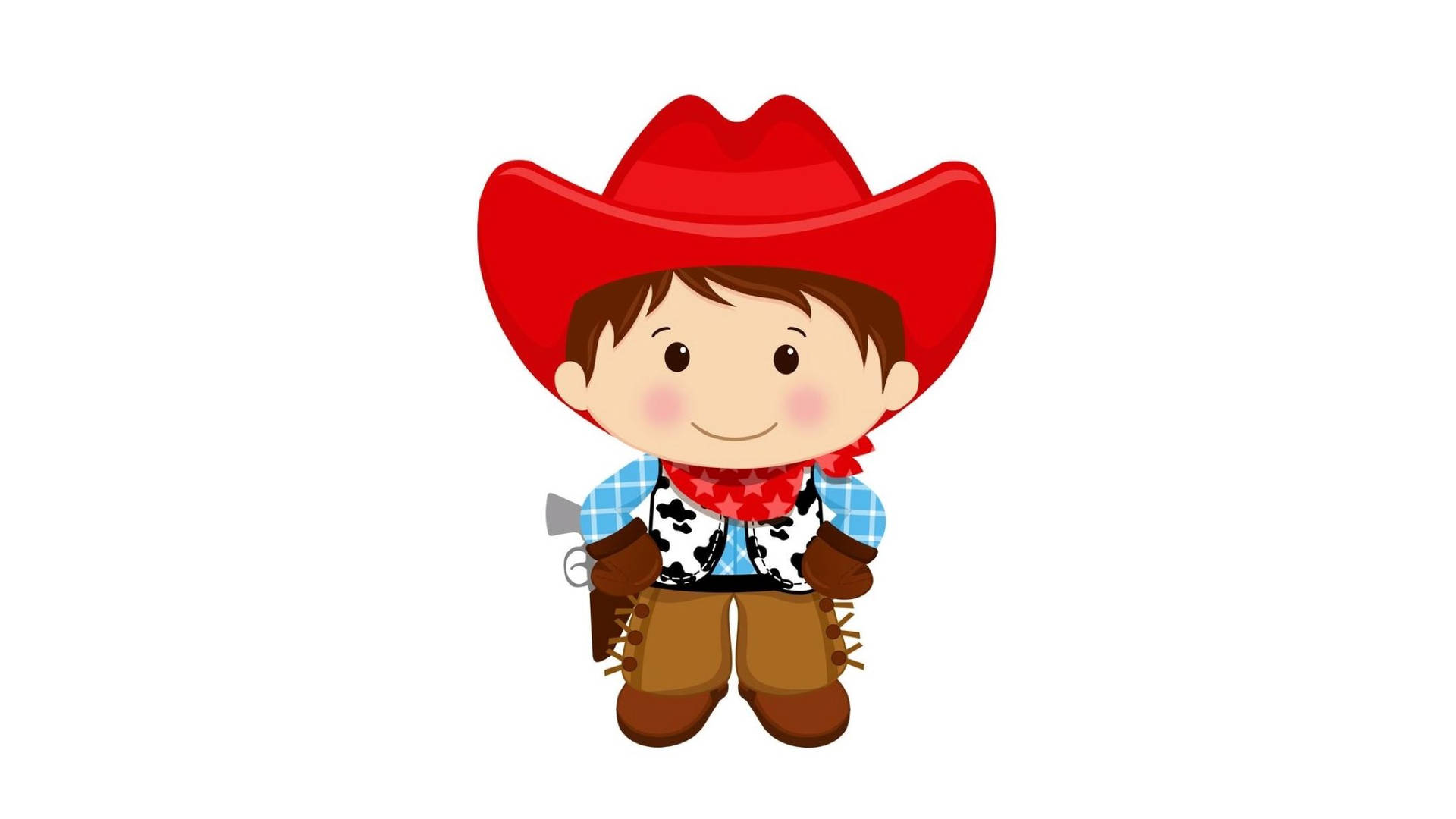 Cute Cowboy Cartoon Art Background
