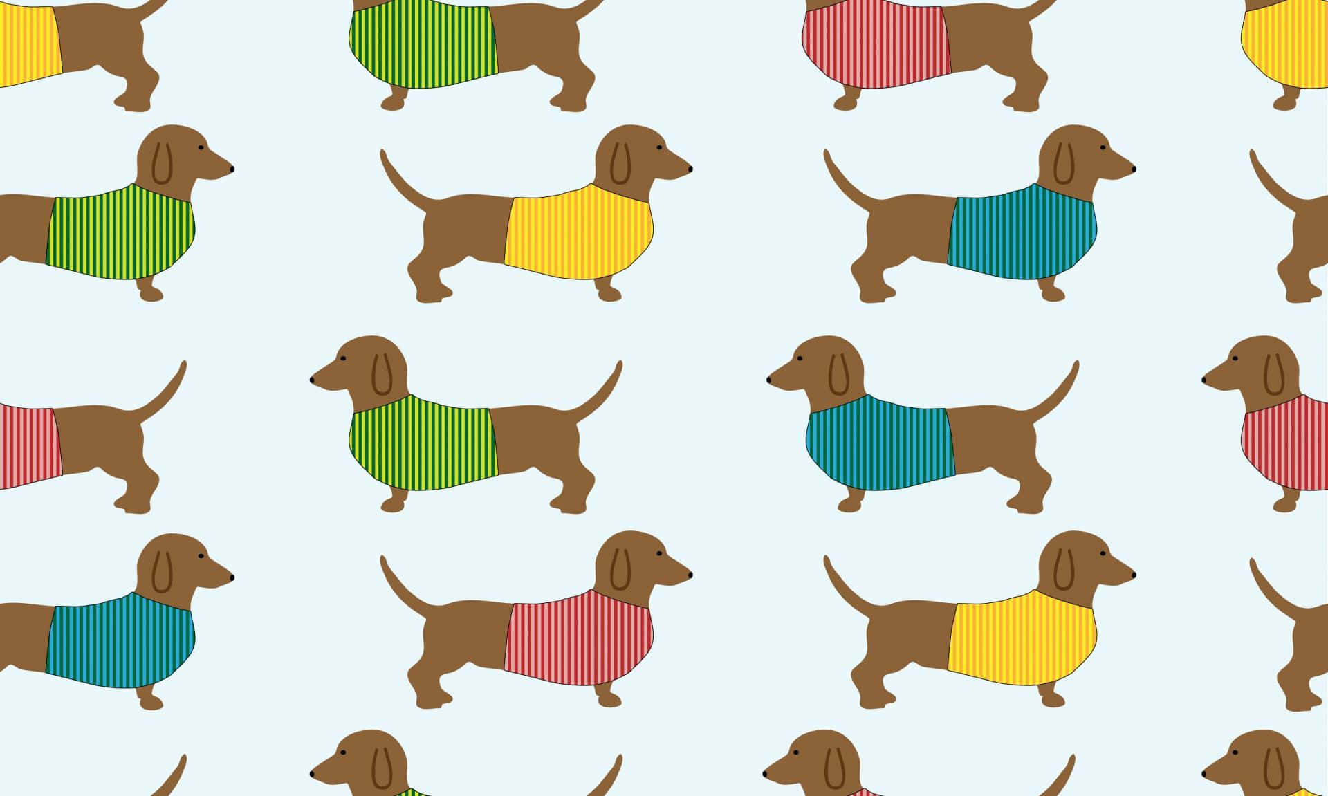 Cute Dachsund Pattern Desktop Background