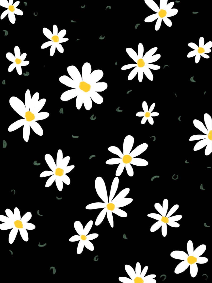 Cute Daisy Floral Fashion Print Design Background