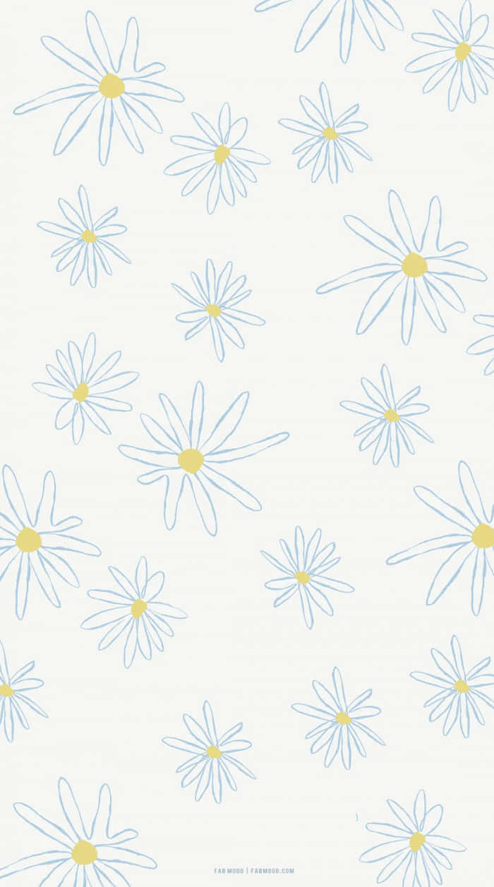 Cute Daisy Flowers Summer Pattern Background