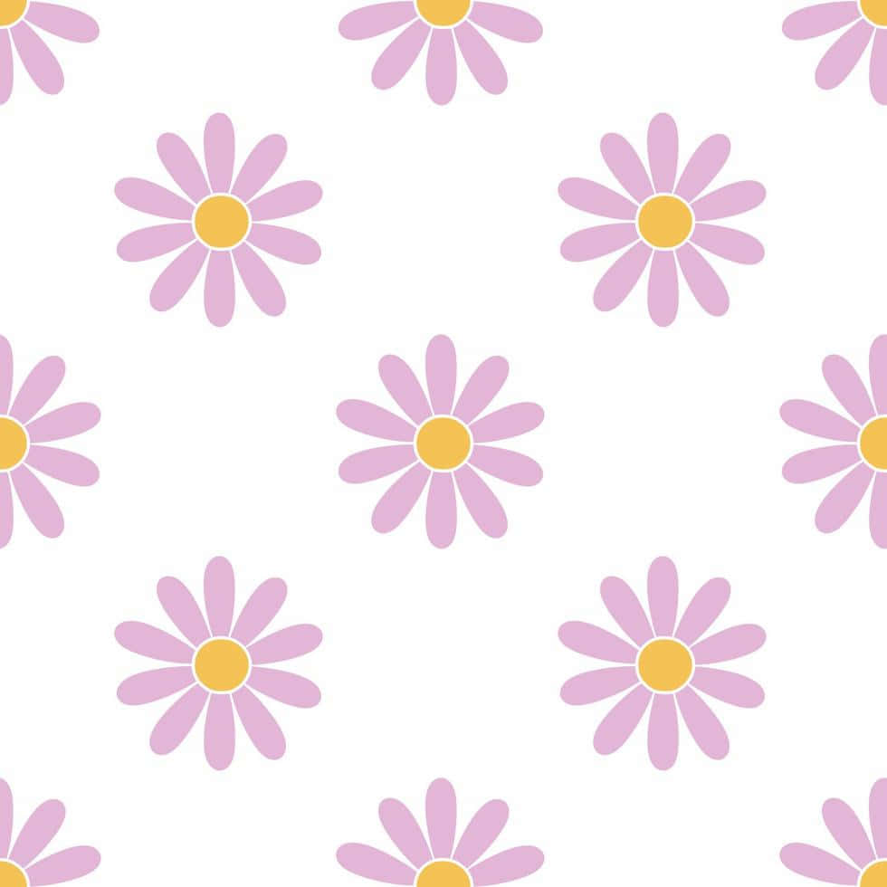 Cute Daisy Purple Flowers Vector Art Background
