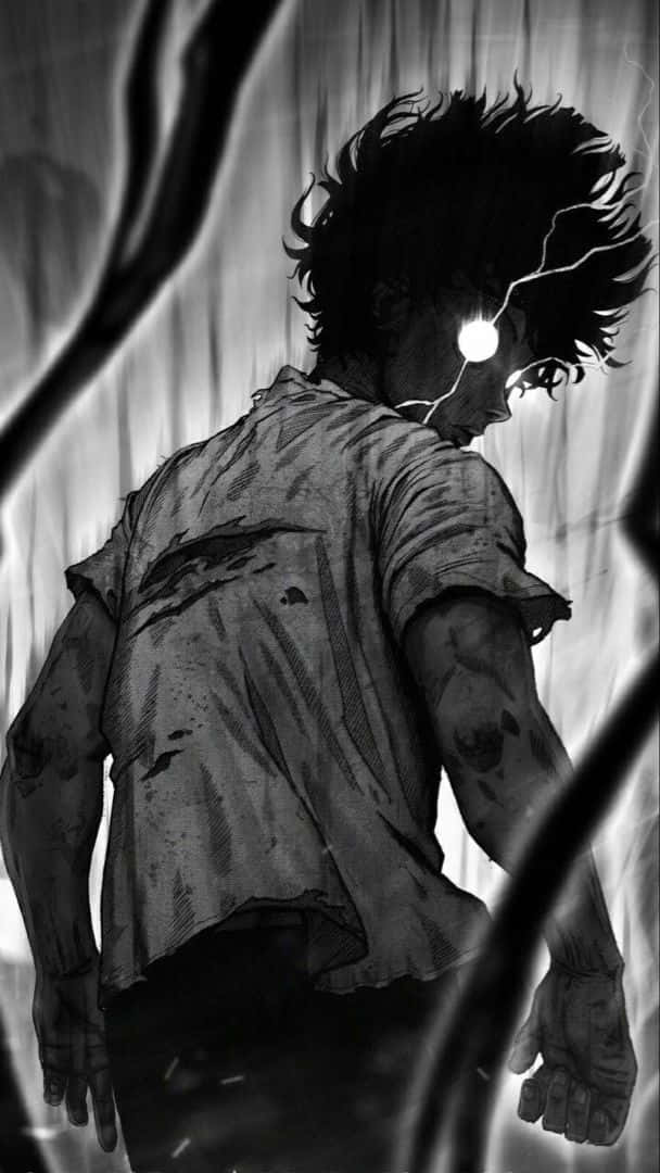 Cute Dark Anime Boy Black And White Background
