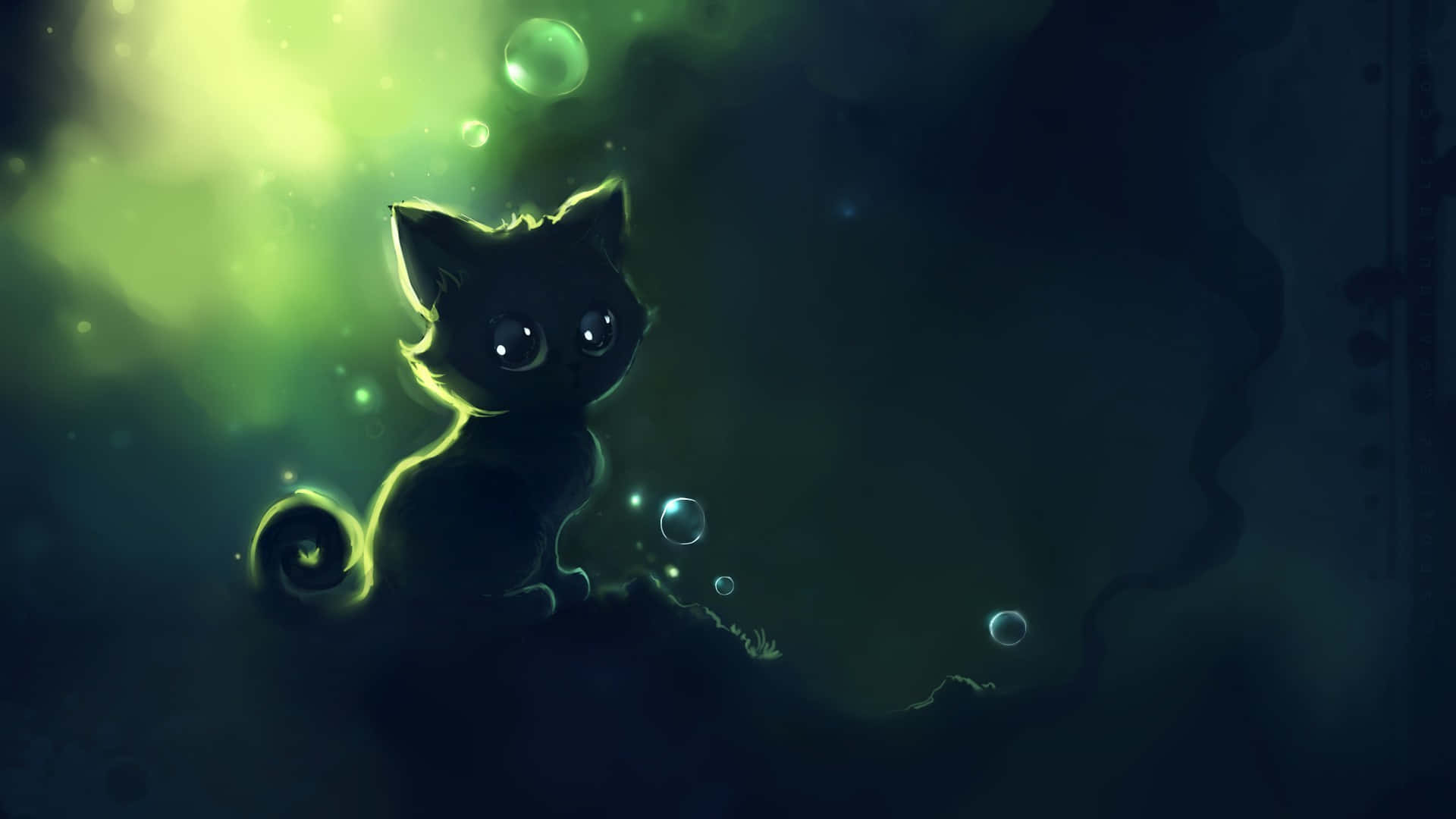 Cute Dark Cat Background