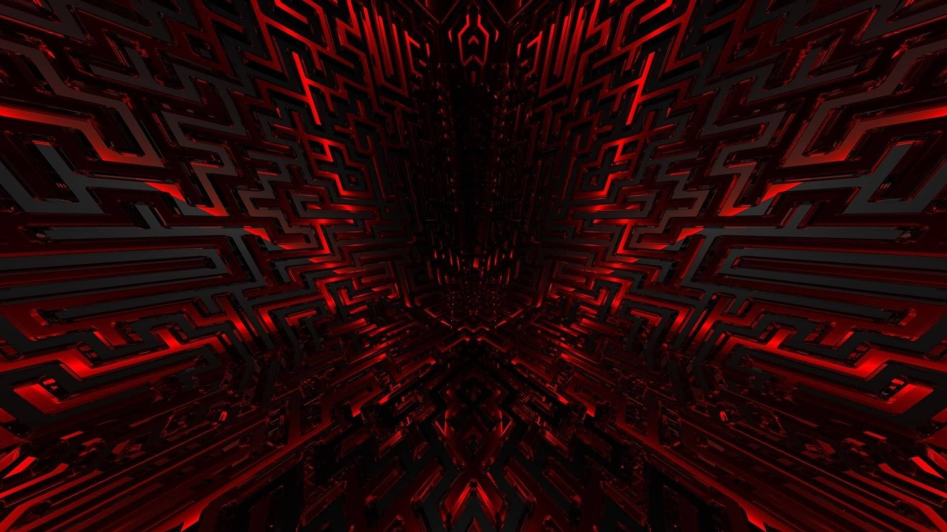 Cute Dark Red 3d Labyrinth Background