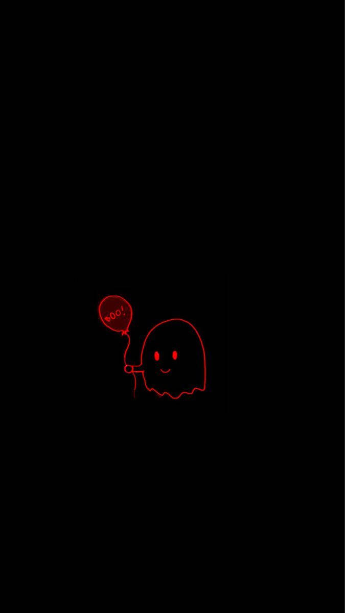 Cute Dark Red Ghost Background