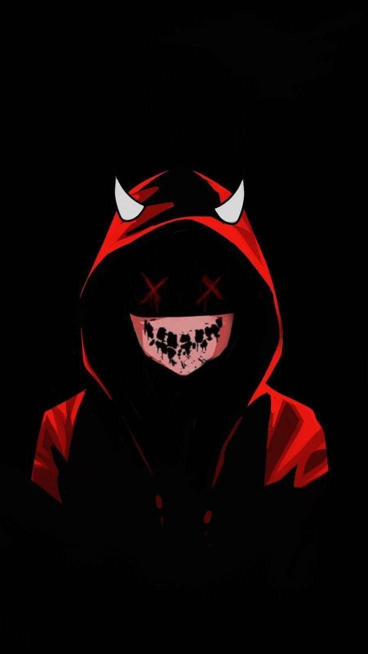 Cute Dark Red Hoodie Demon Background