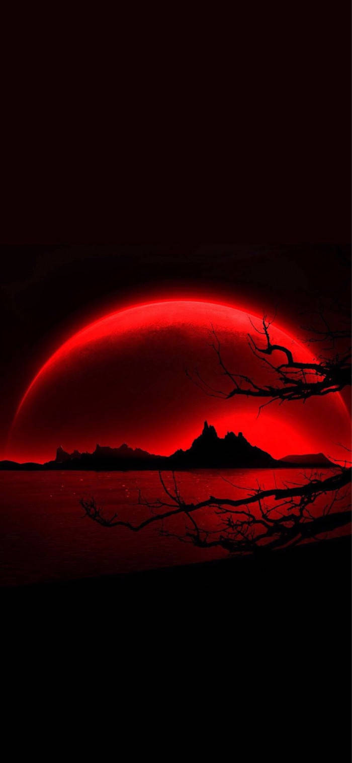 Cute Dark Red Landscape Background