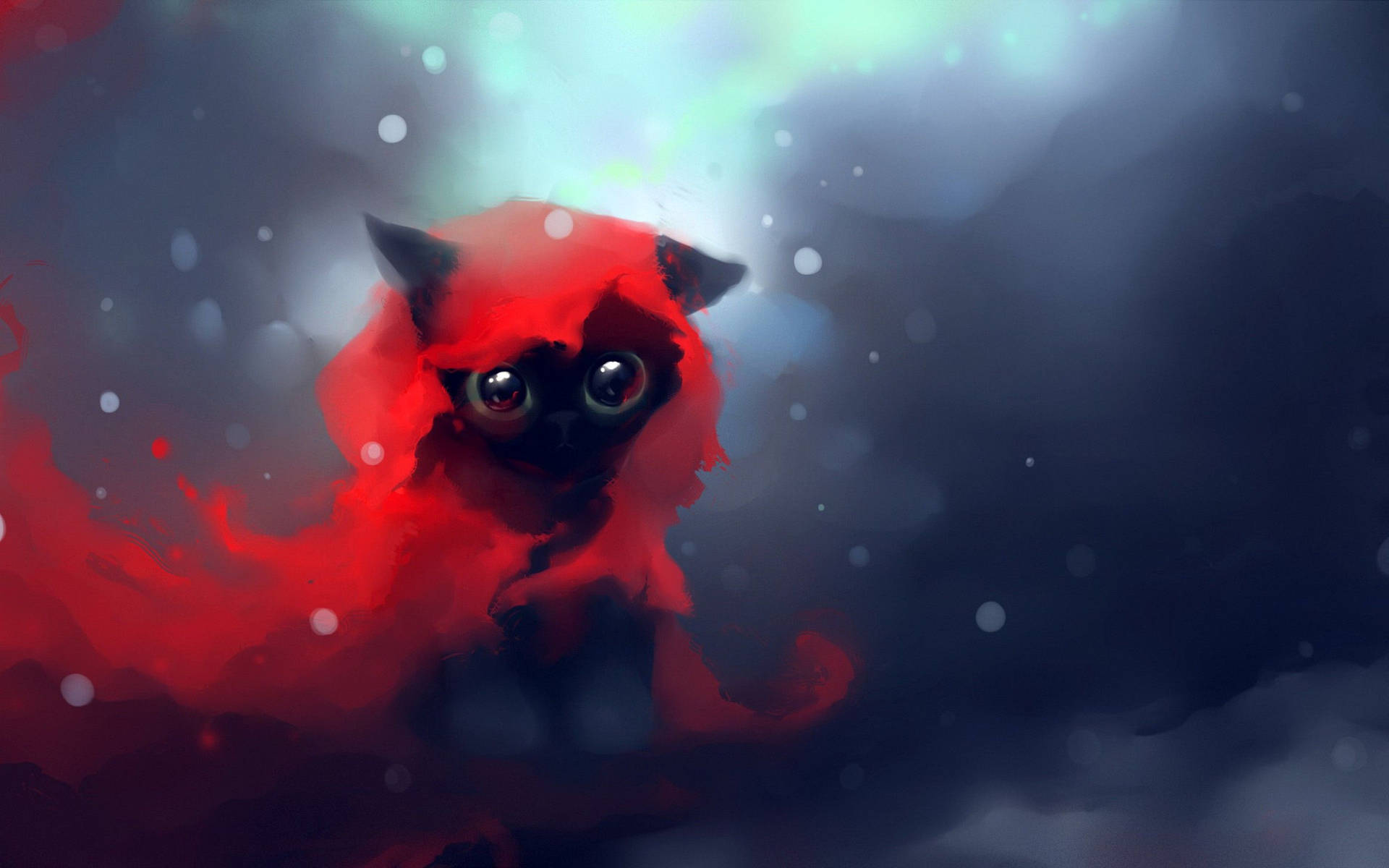 Cute Dark Red Pastel Cat