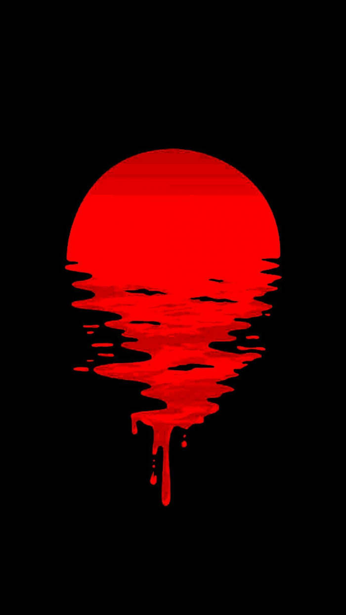 Cute Dark Red Sun Art Background