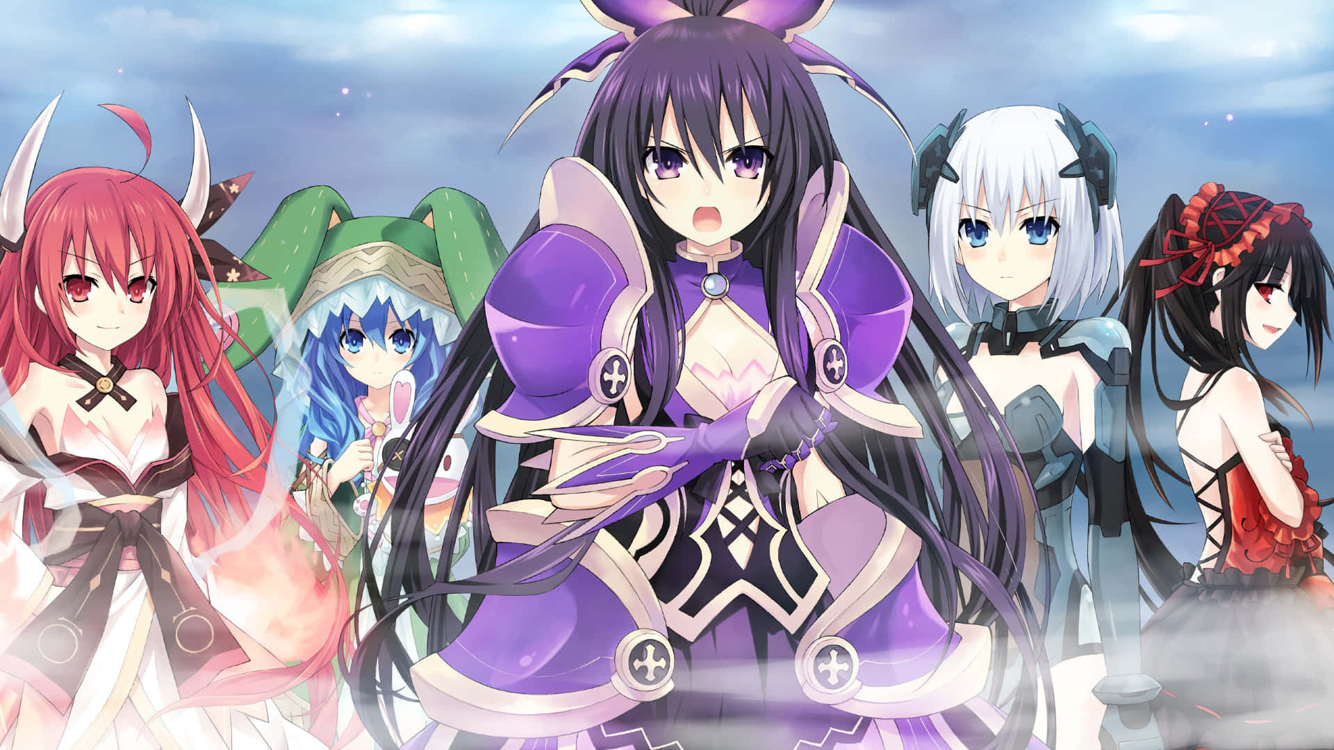 Cute Date A Live Sisters Enjoying A Day Out Background