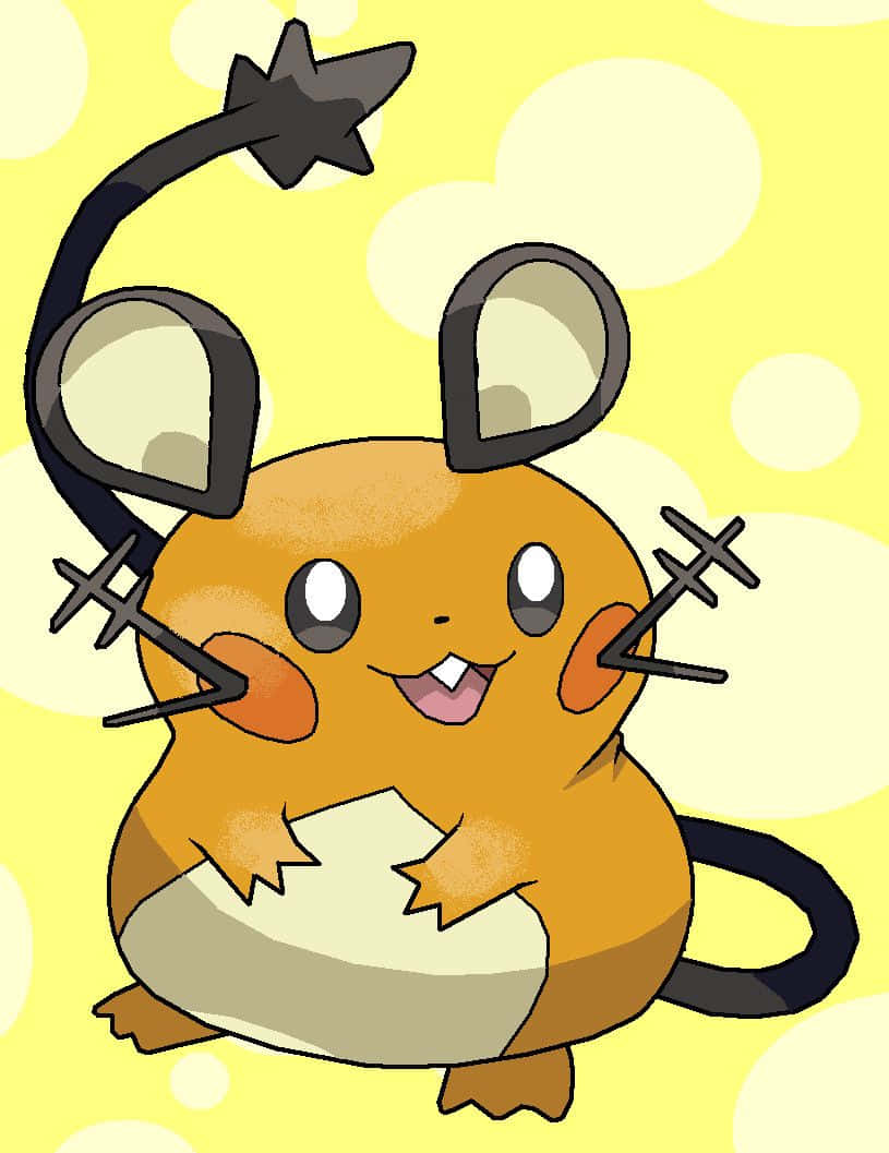 Cute Dedenne Yellow Art Background